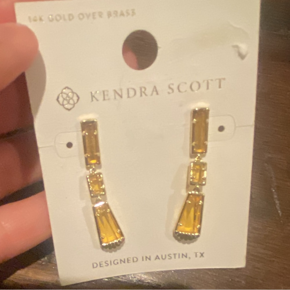 Kendra Scott Gold and Yellow Earrings